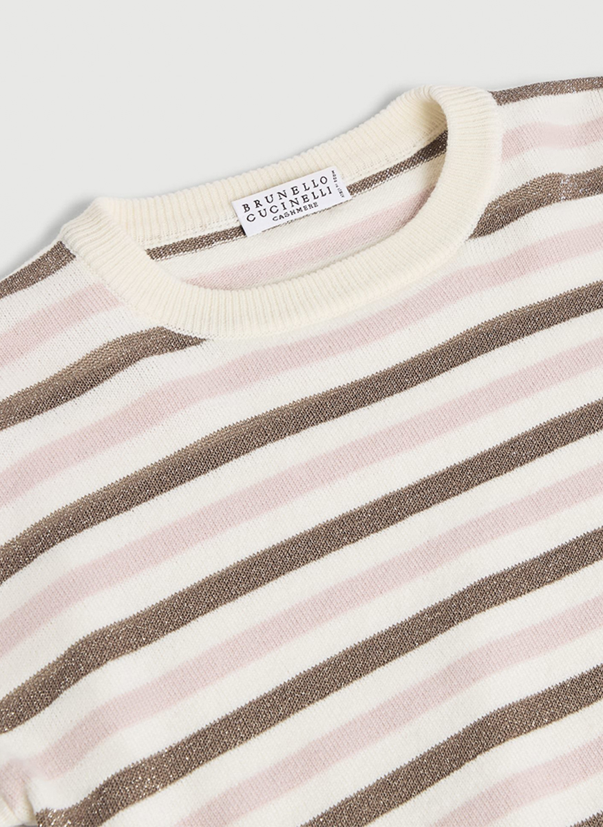 Раиран пуловер от фина вълна и кашмир Brunello Cucinelli Kids 4-6