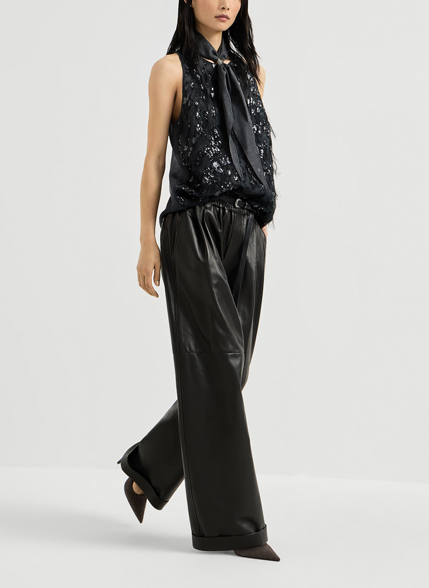 Brunello Cucinelli Nappa leather trousers
