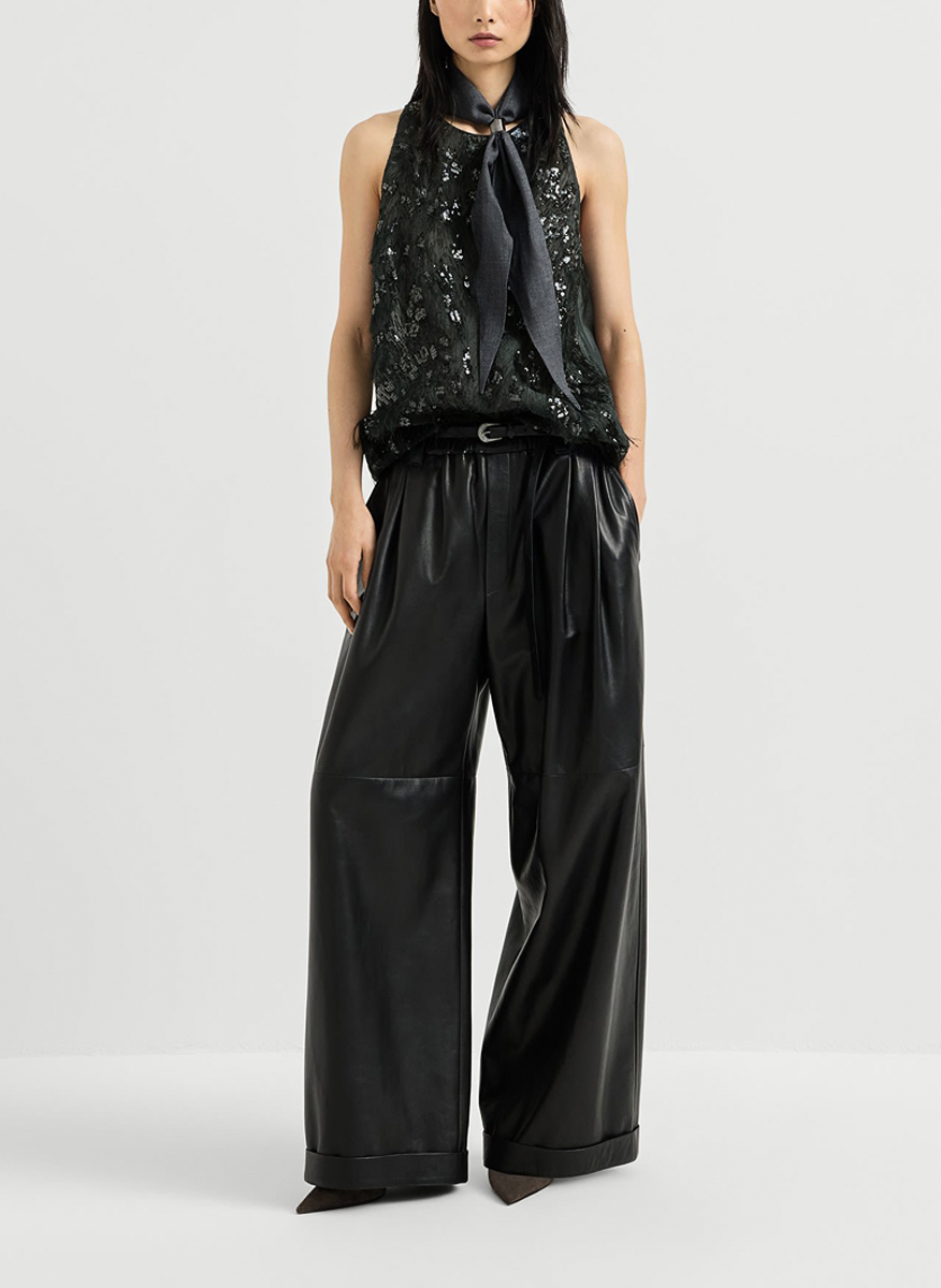 Brunello Cucinelli Nappa leather trousers