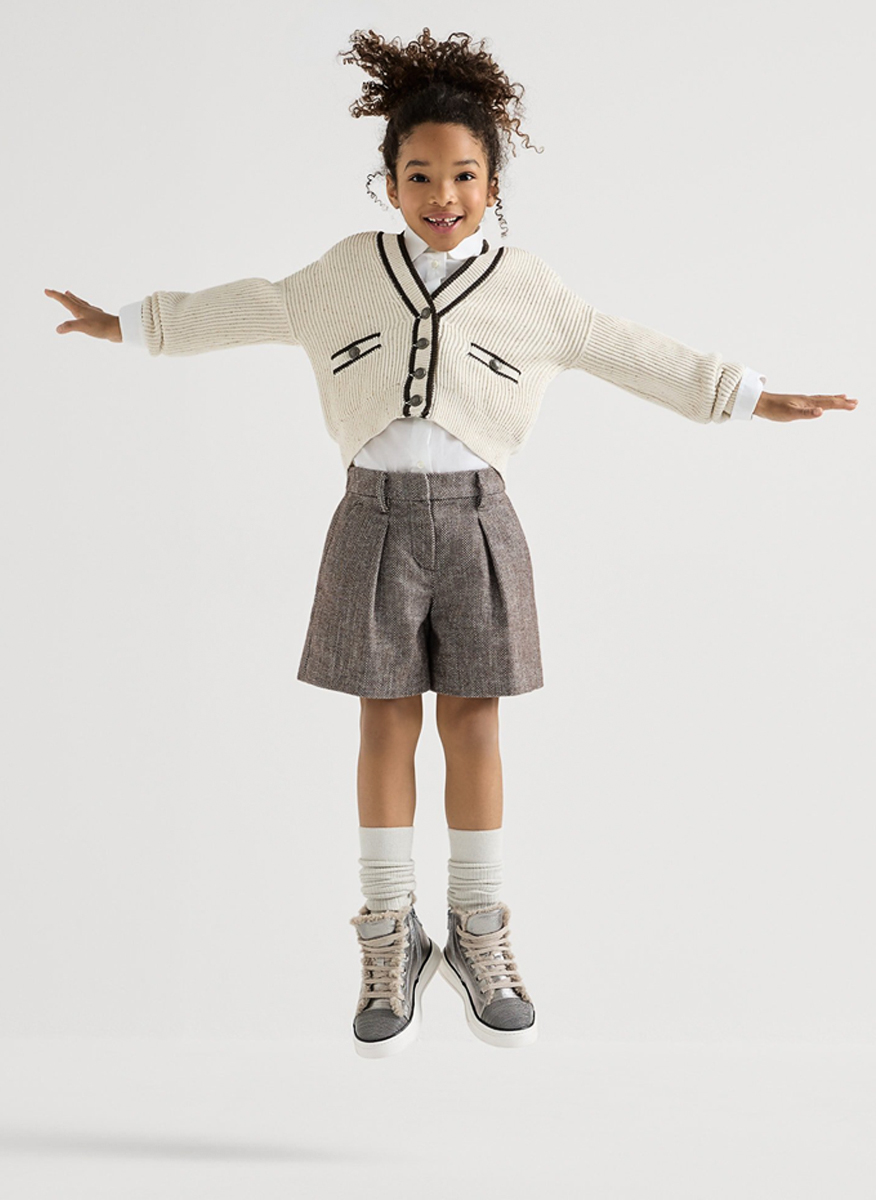 Жилетка с контрастни детайли Brunello Cucinelli Kids 8-10