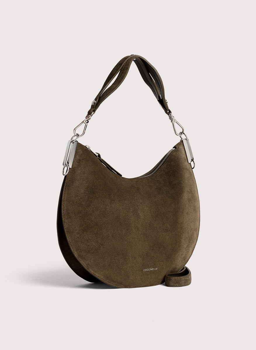Велурена чанта Coccinelle Sunup Medium