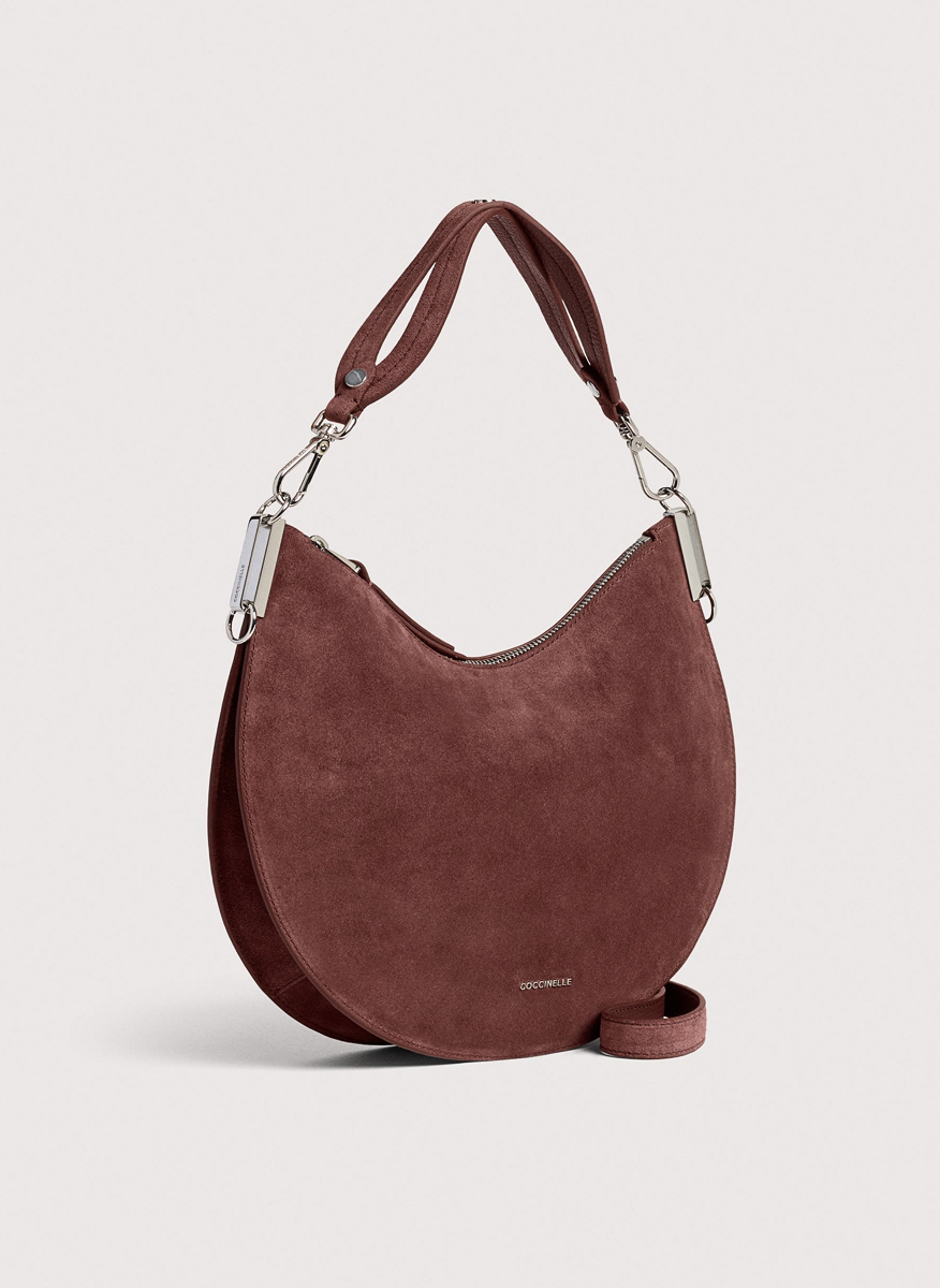 Велурена чанта Coccinelle Sunup Medium
