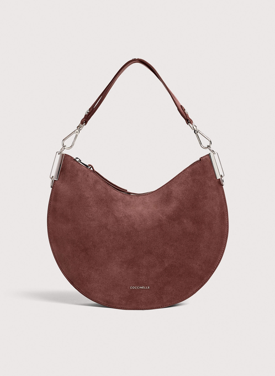 Велурена чанта Coccinelle Sunup Medium