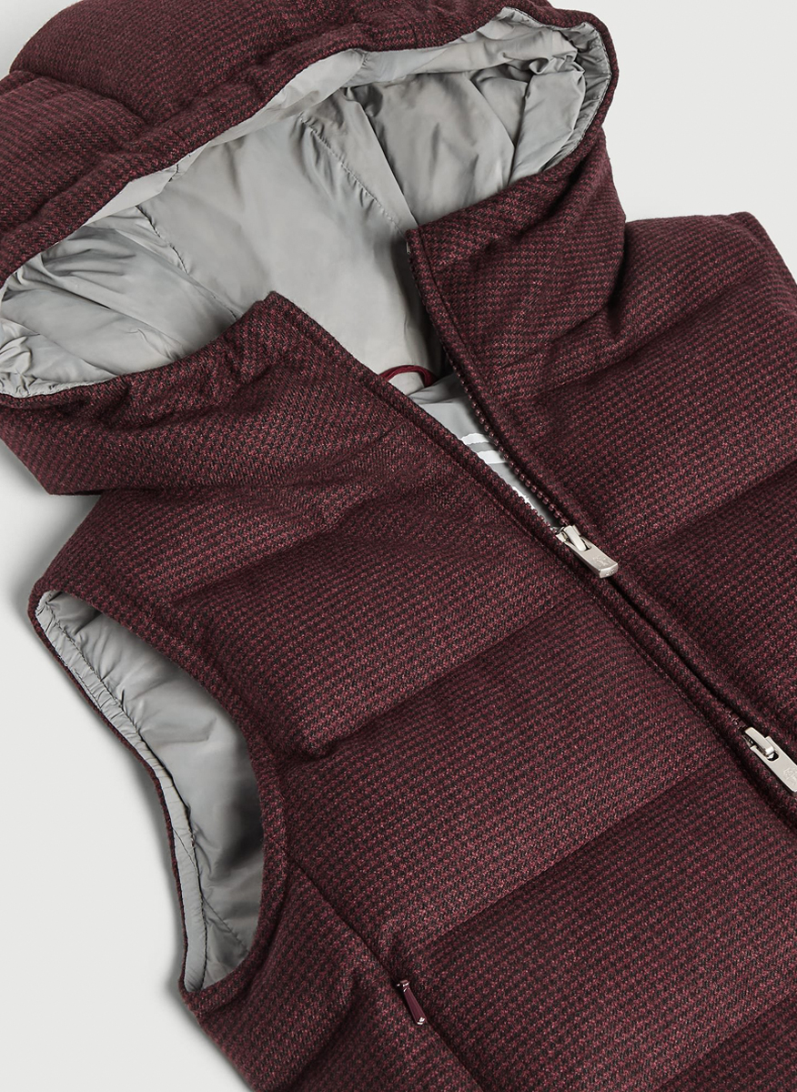 Brunello Cucinelli Kids 10 hooded vest in cashmere blend