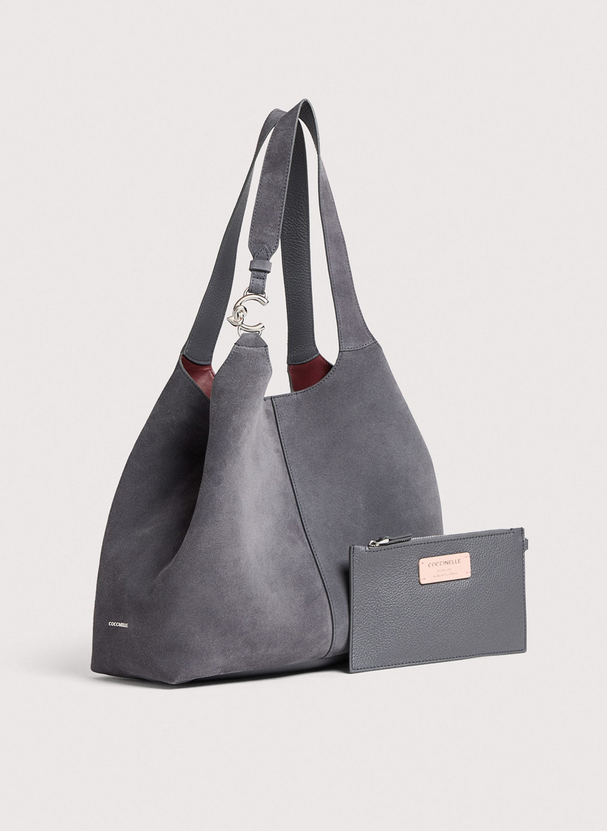 Велурена чанта Coccinelle C-Easy Large