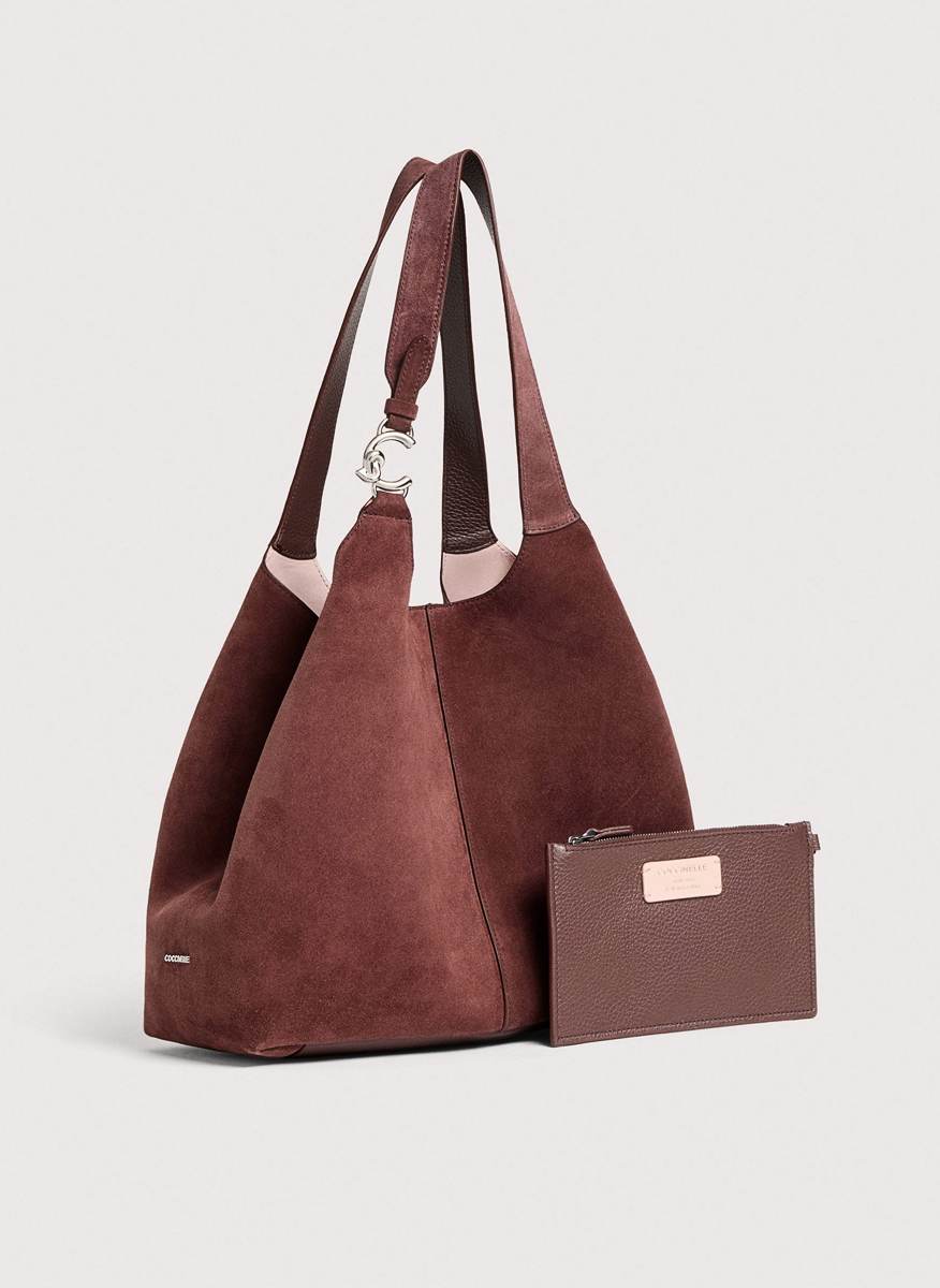 Велурена чанта Coccinelle C-Easy Large