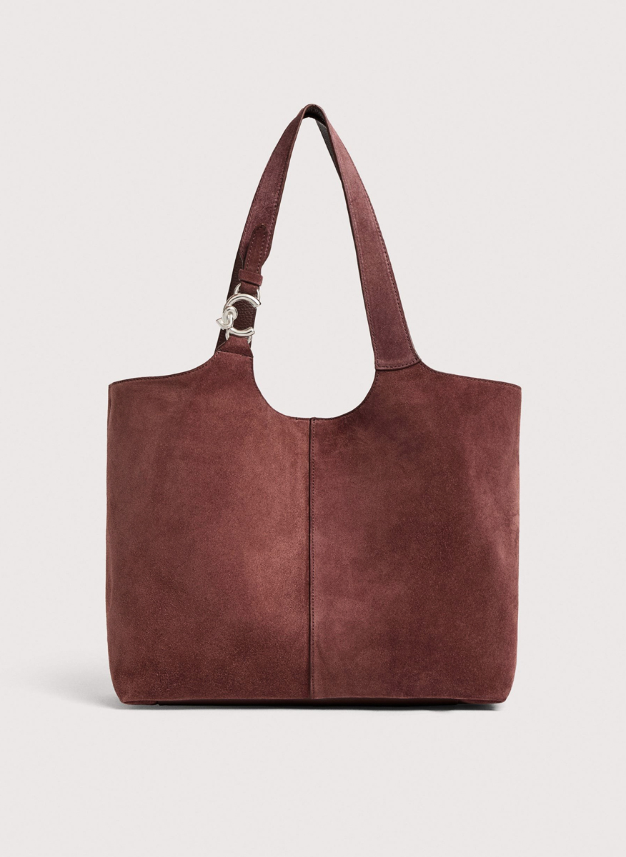 Велурена чанта Coccinelle C-Easy Large