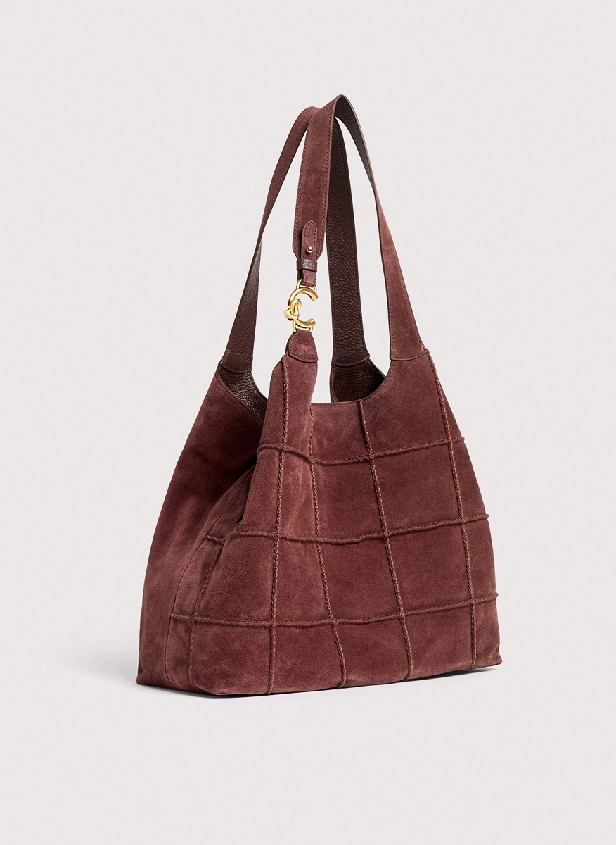 Велурена чанта Coccinelle C-Easy Large