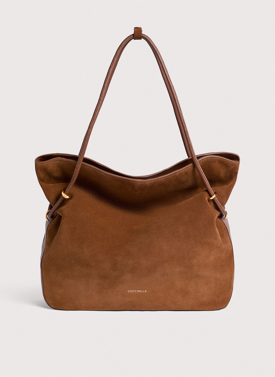 Велурена чанта Coccinelle Lizzie Medium,