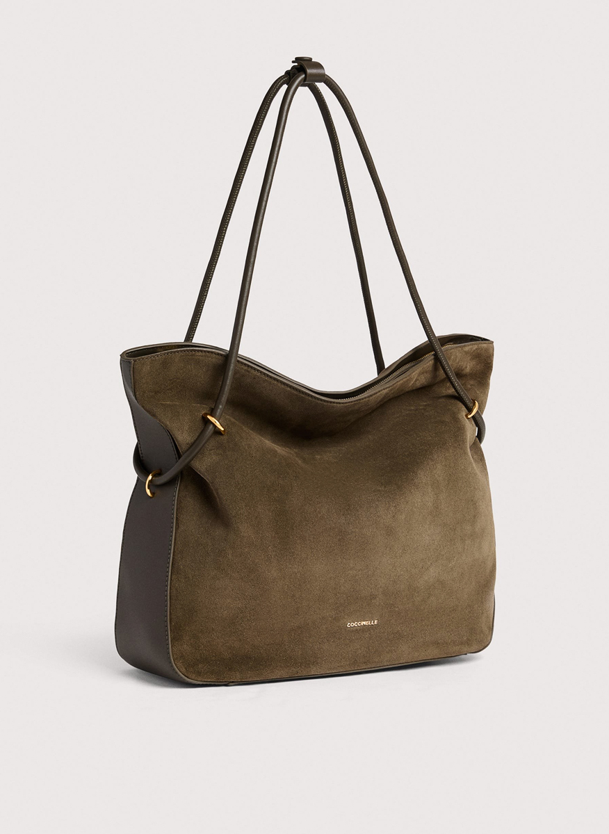 Велурена чанта Coccinelle Lizzie Medium,
