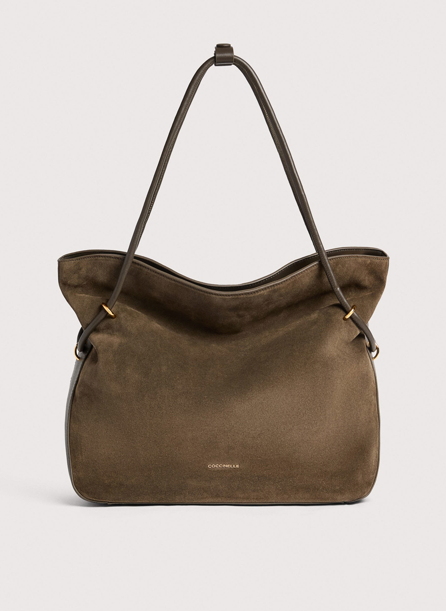 Велурена чанта Coccinelle Lizzie Medium,