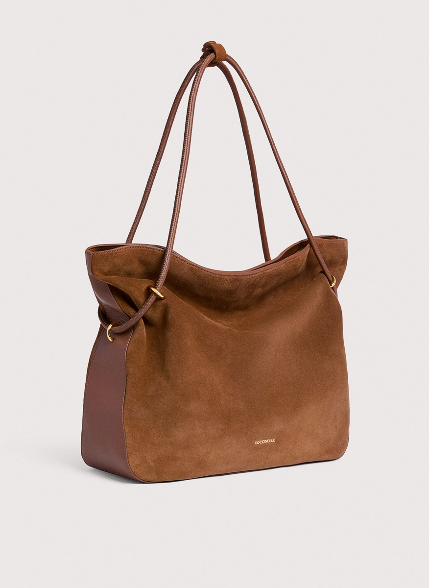 Велурена чанта Coccinelle Lizzie Medium,