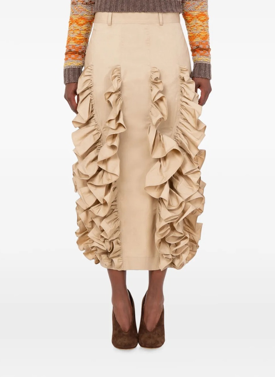  Moschino ruffled midi skirt