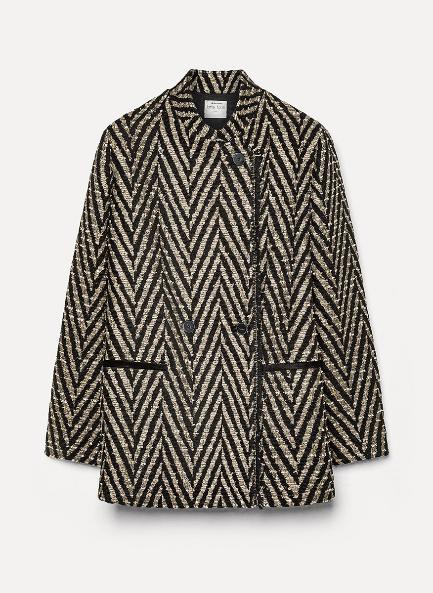 Палто със 'sparkling' мотив 'Oversized fit' forte_forte