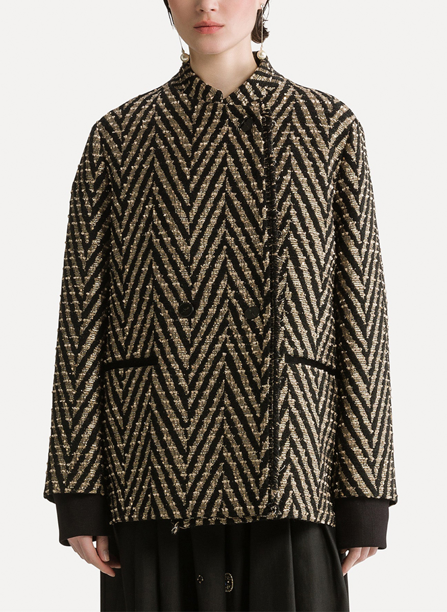 Палто със 'sparkling' мотив 'Oversized fit' forte_forte