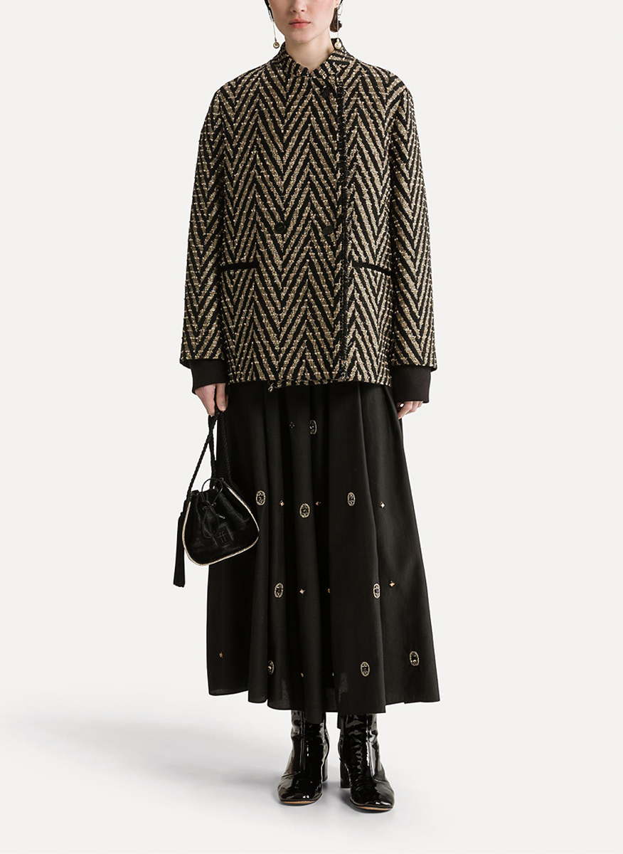 Палто със 'sparkling' мотив 'Oversized fit' forte_forte