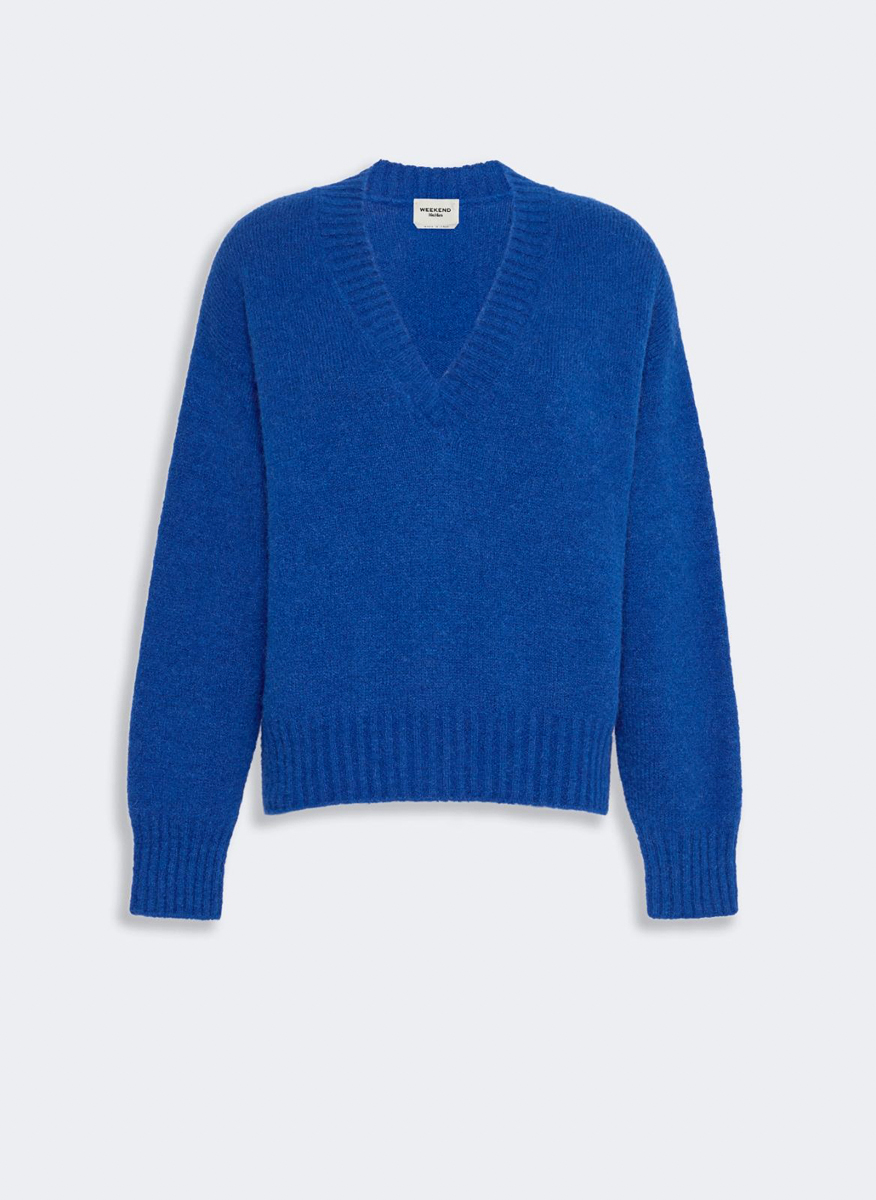 Пуловер от алпака и памук Weekend Max Mara Wkdvisita Blue