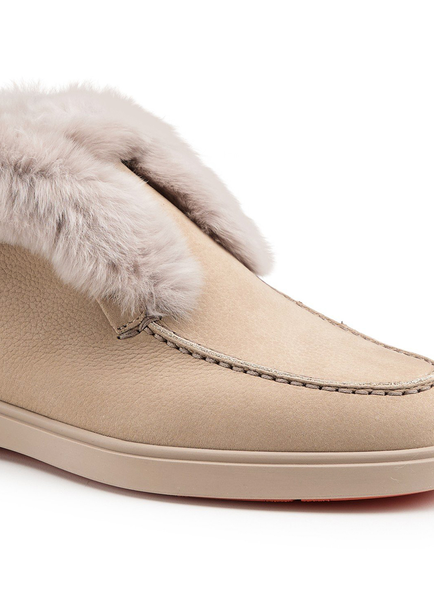 Боти от набук с мека подплата Santoni