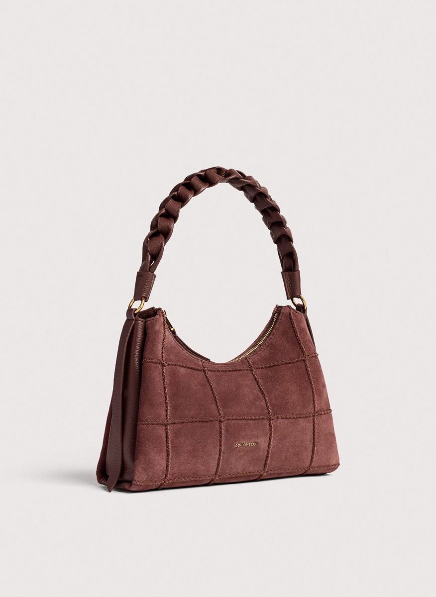 Велурена чанта Coccinelle Boheme Berry Small