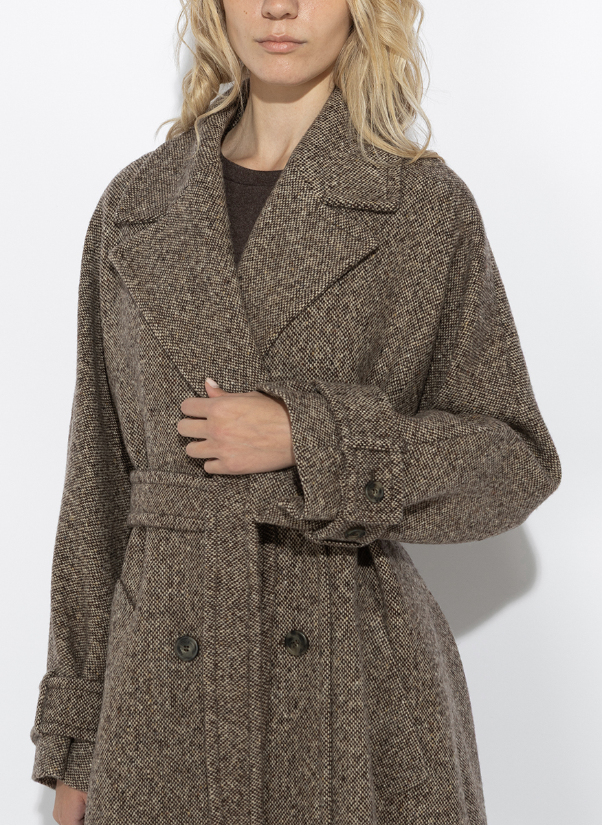 Дълго палто от 'Tweed' с вълна Weekend Max Mara Wkdtema
