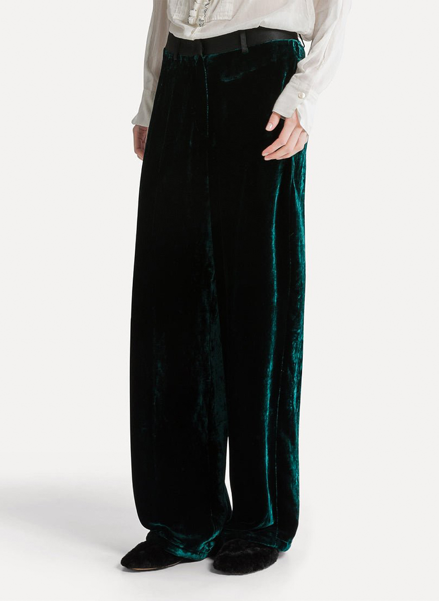 forte_forte satin pants with contrasting details
