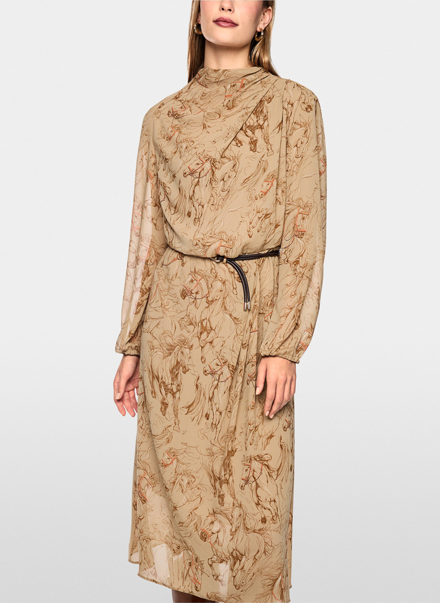 Миди рокля с принт Marc Cain Collections