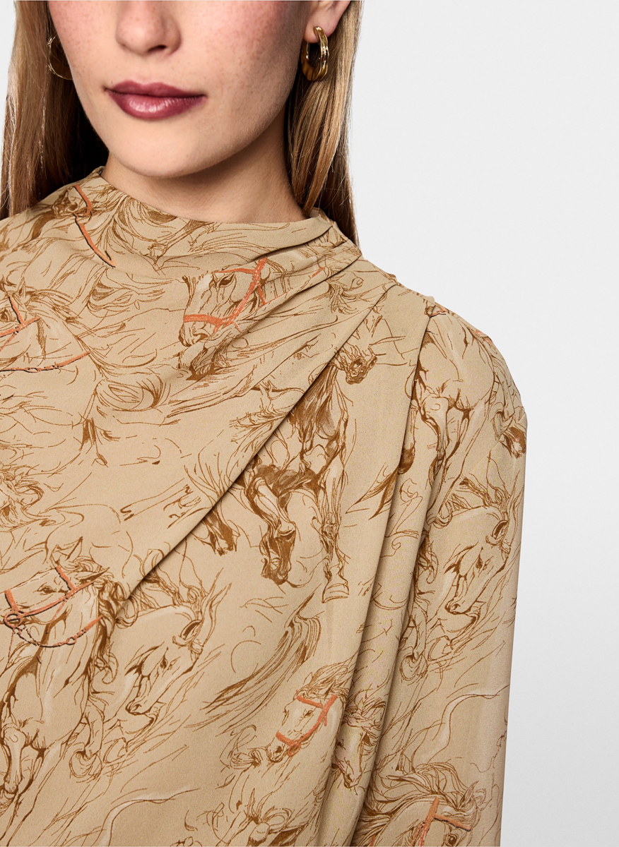 Миди рокля с принт Marc Cain Collections