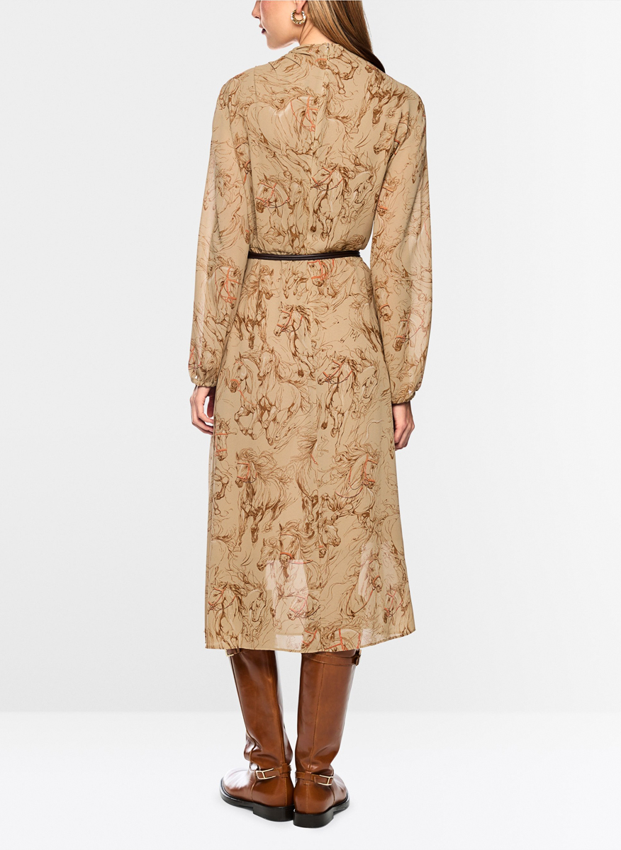 Миди рокля с принт Marc Cain Collections