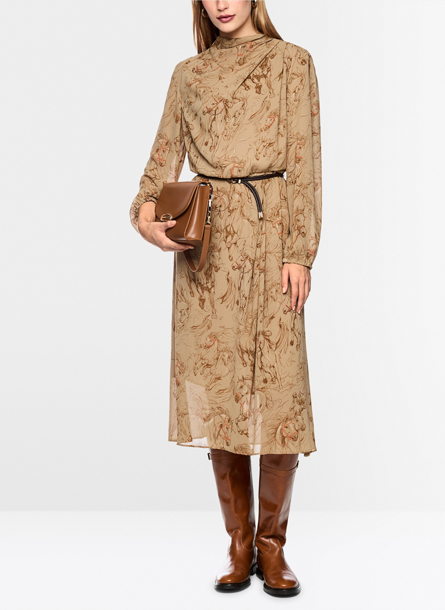 Миди рокля с принт Marc Cain Collections