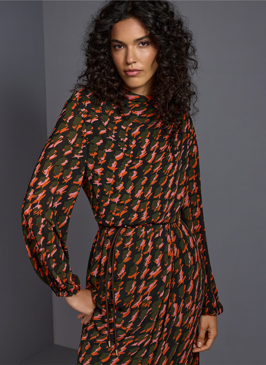 Миди рокля с принт Marc Cain Collections