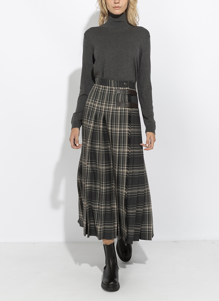 Weekend Max Mara Wkdprisma plaid wool skirt