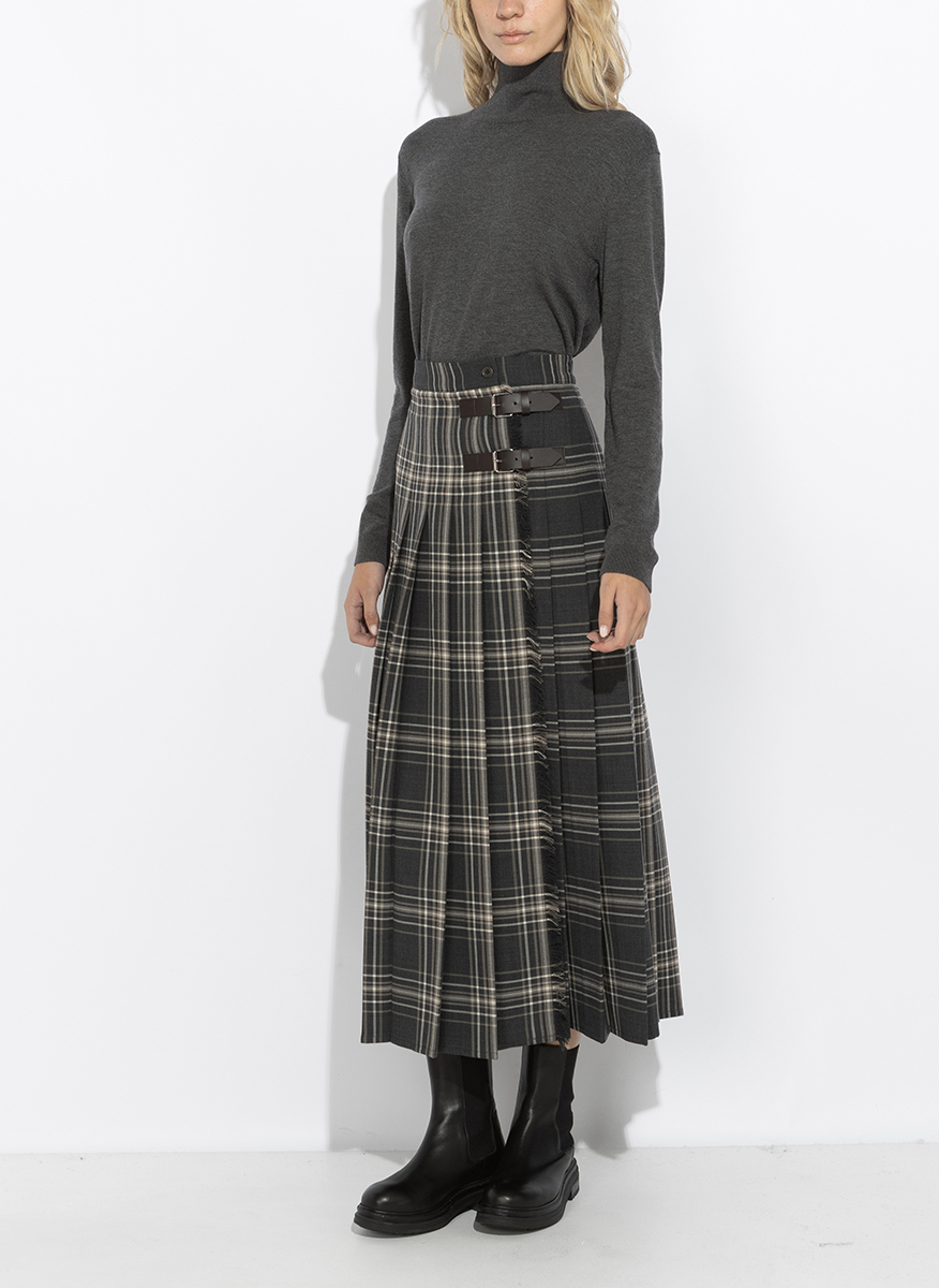 Weekend Max Mara Wkdprisma plaid wool skirt