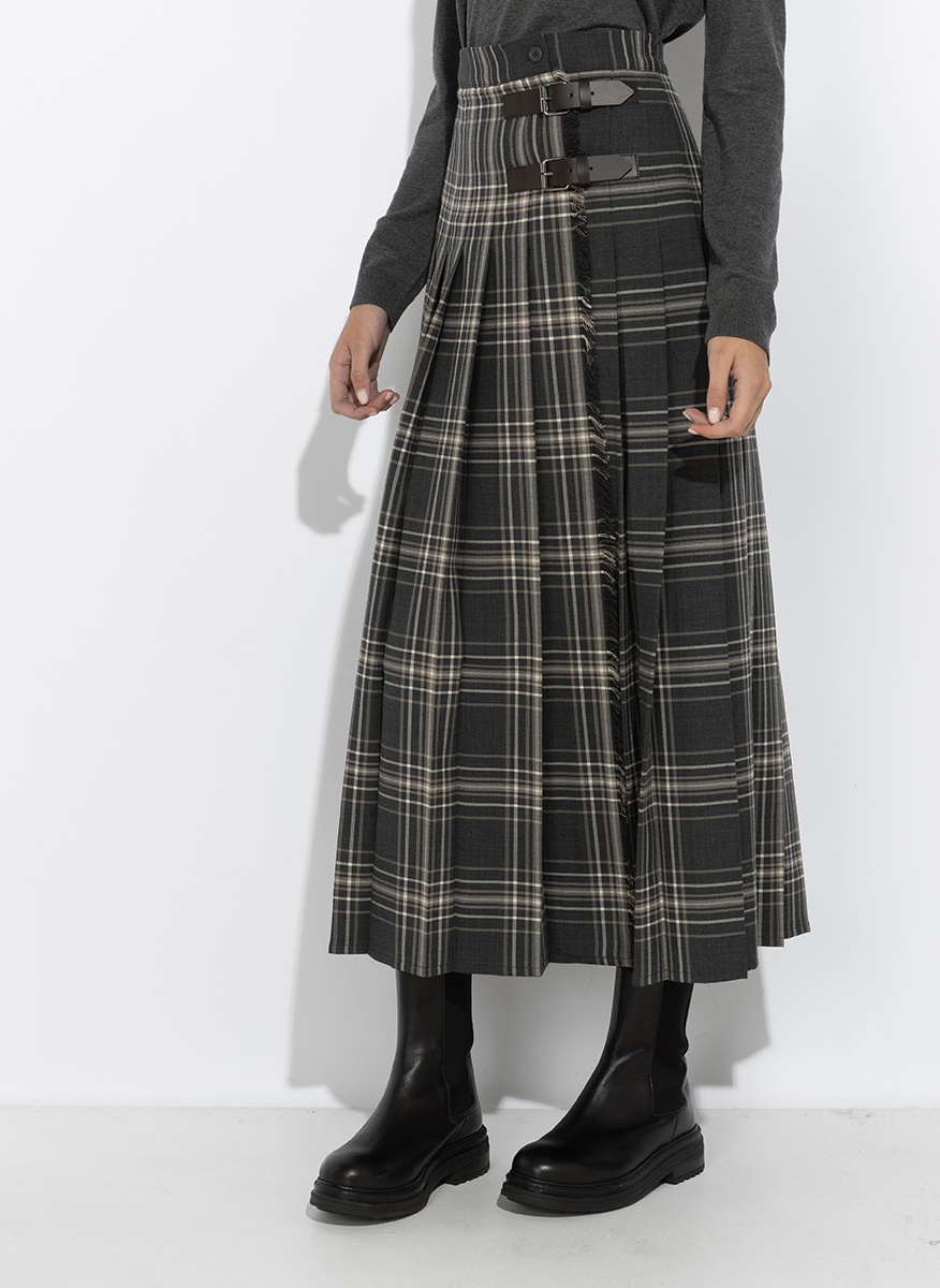 Weekend Max Mara Wkdprisma plaid wool skirt
