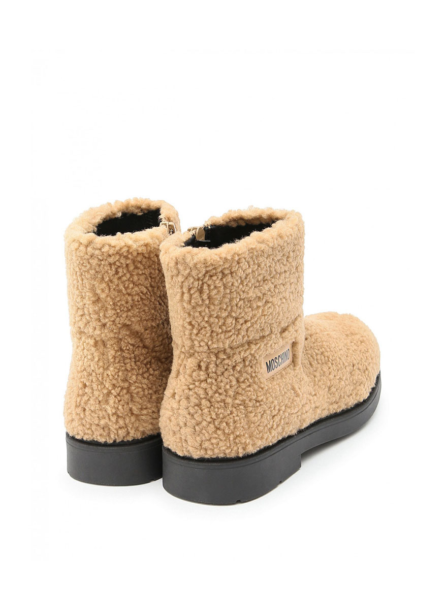 Moschino Kids faux-shearling boots