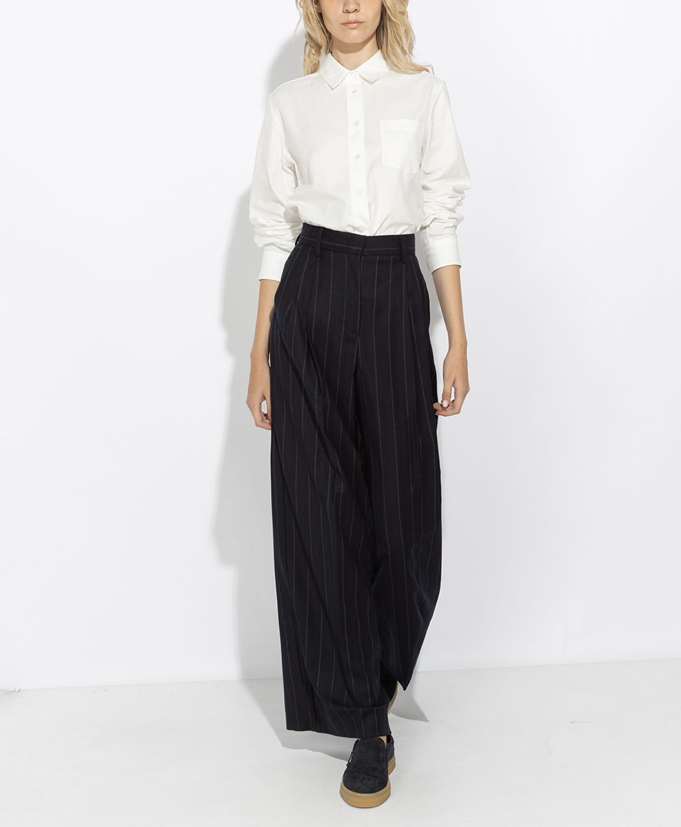 Weekend Max Mara Wkdnebbie striped wool trousers