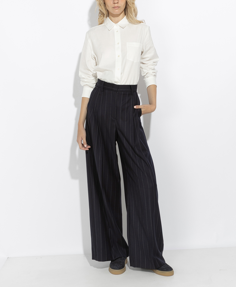 Weekend Max Mara Wkdnebbie striped wool trousers