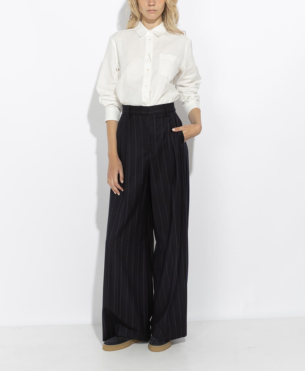 Weekend Max Mara Wkdnebbie striped wool trousers