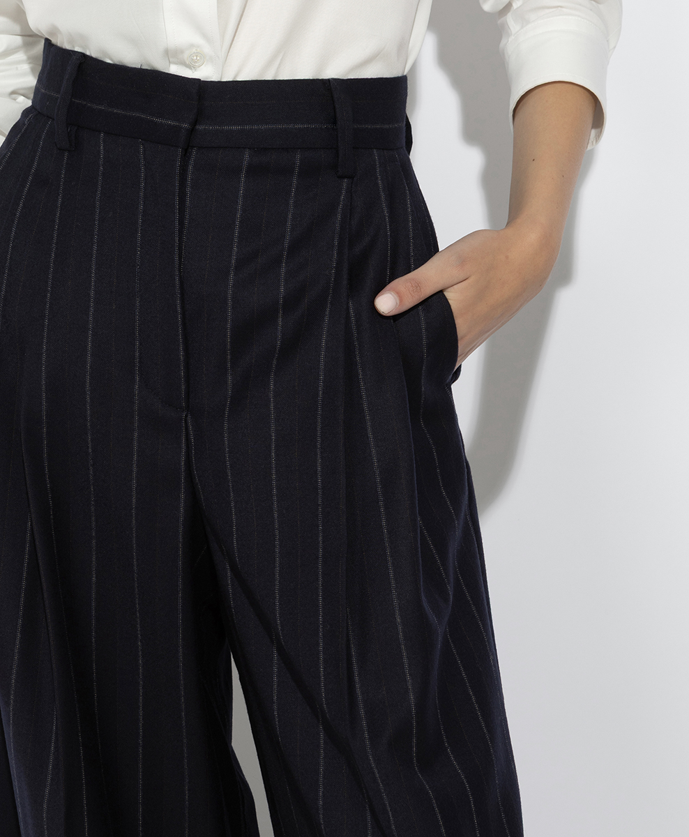 Weekend Max Mara Wkdnebbie striped wool trousers