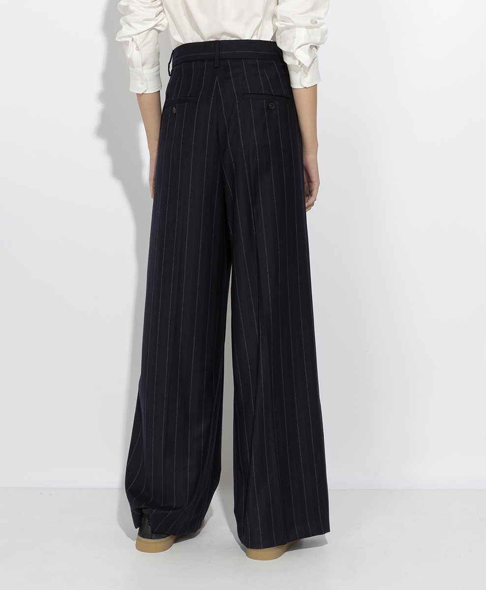 Weekend Max Mara Wkdnebbie striped wool trousers