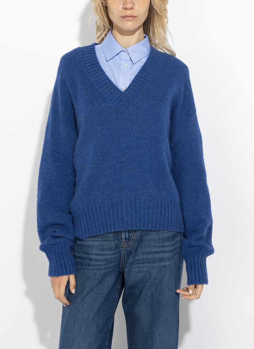 Пуловер от алпака и памук Weekend Max Mara Wkdvisita Blue
