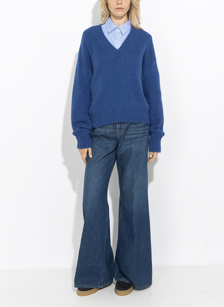 Пуловер от алпака и памук Weekend Max Mara Wkdvisita Blue