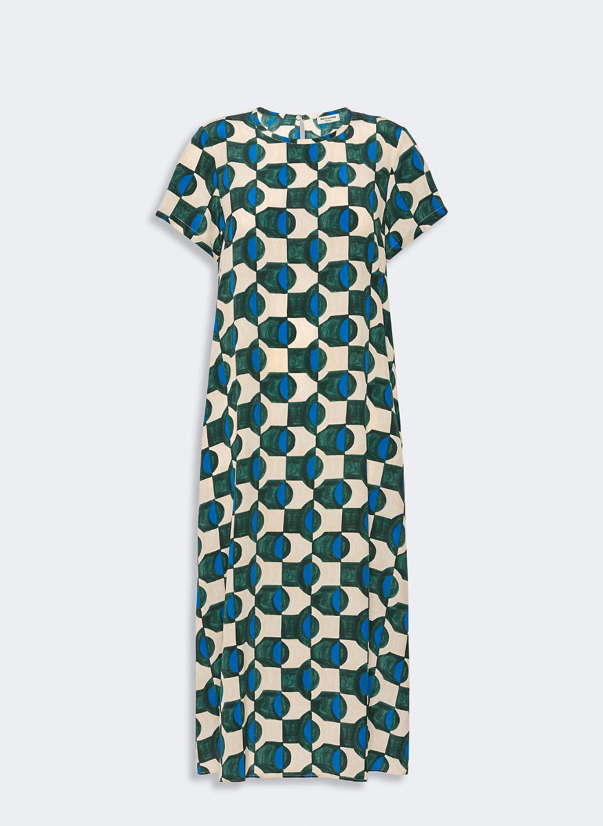 Копринена рокля с принт Weekend Max Mara Wkdvinci