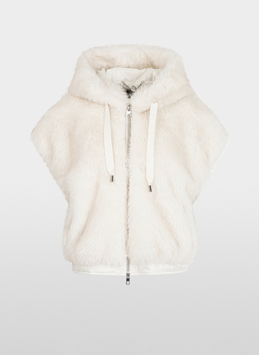 Елек от еко кожа с косъм Marc Cain Additions