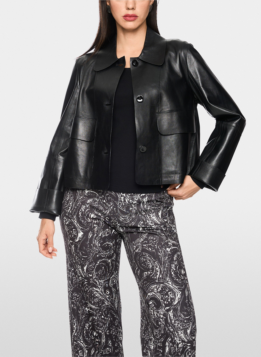 Кожено яке със скъсена дължина Marc Cain Collections
