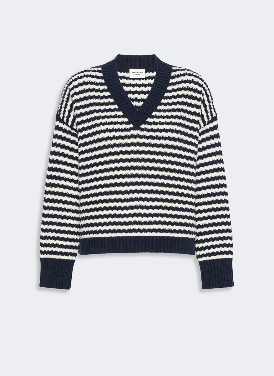 Раиран пуловер от фина вълна Weekend Max Mara Wkdspiga