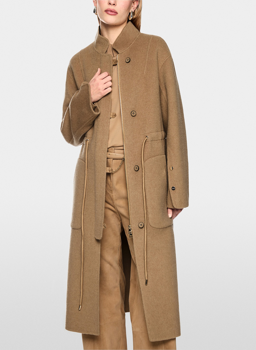 Палто от вълна и коприна с връзки Marc Cain Collections