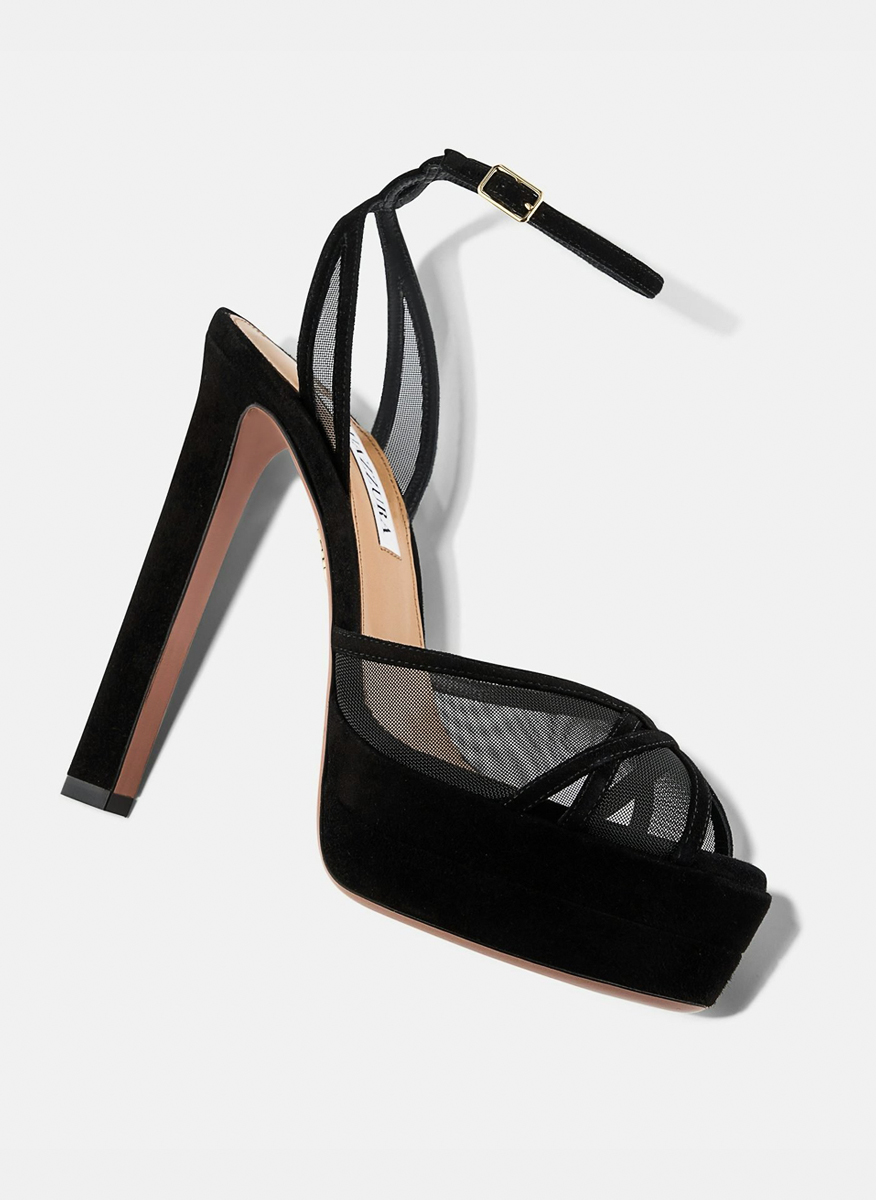Сандали на ток с мрежа 'Shear Plateau' Aquazzura