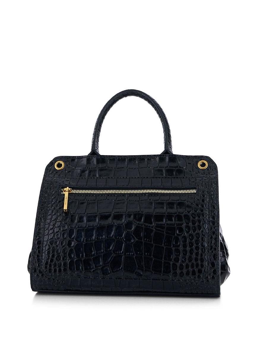 Кожена чанта 'Croc-effect' Visona Ornella