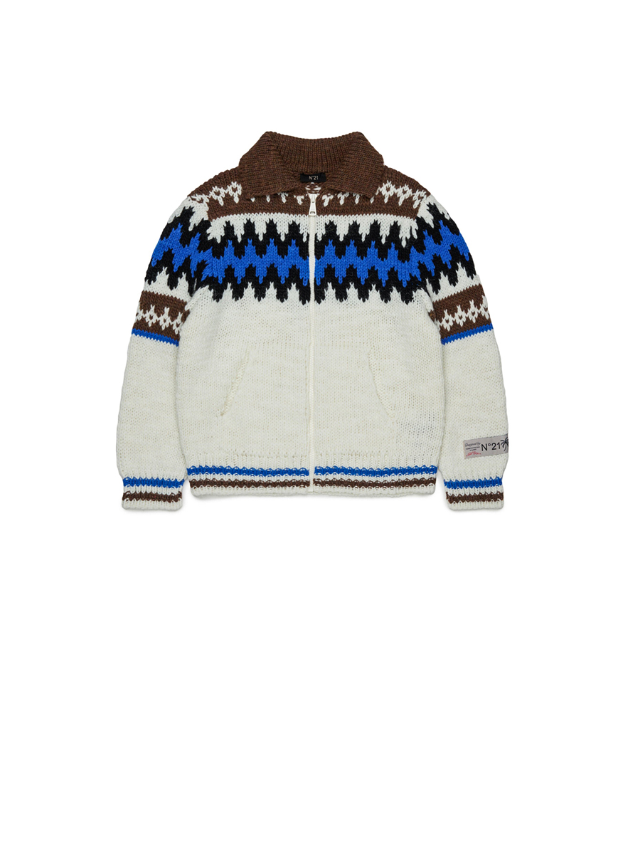 Nº21 Kids jacquard cardigan