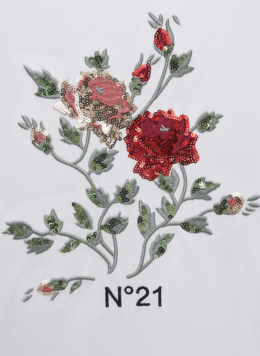 Тишърт с флорална бродерия N°21 Kids